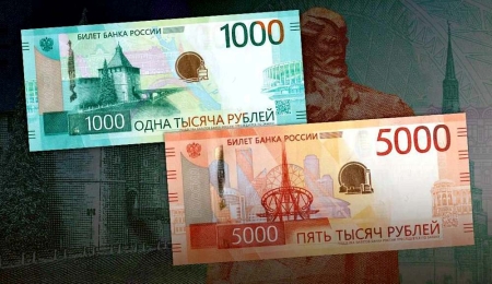 Новые купюры 1000 рублей и 5000 рублей