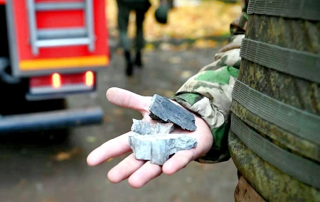 Осколки украинского снаряда