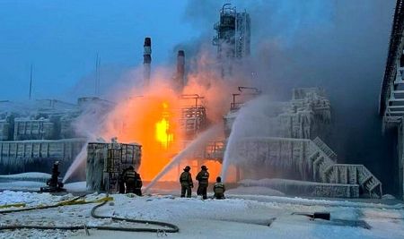 Пожар на терминале "Новатэк" в Усть-Луге 21 января 2024